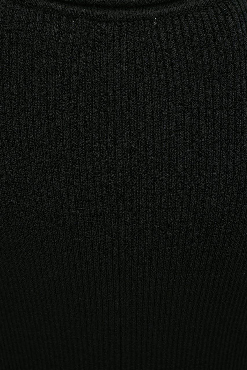 リブニットワンピース BLK S