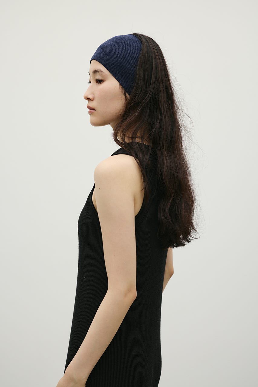 リブニットワンピース BLK S