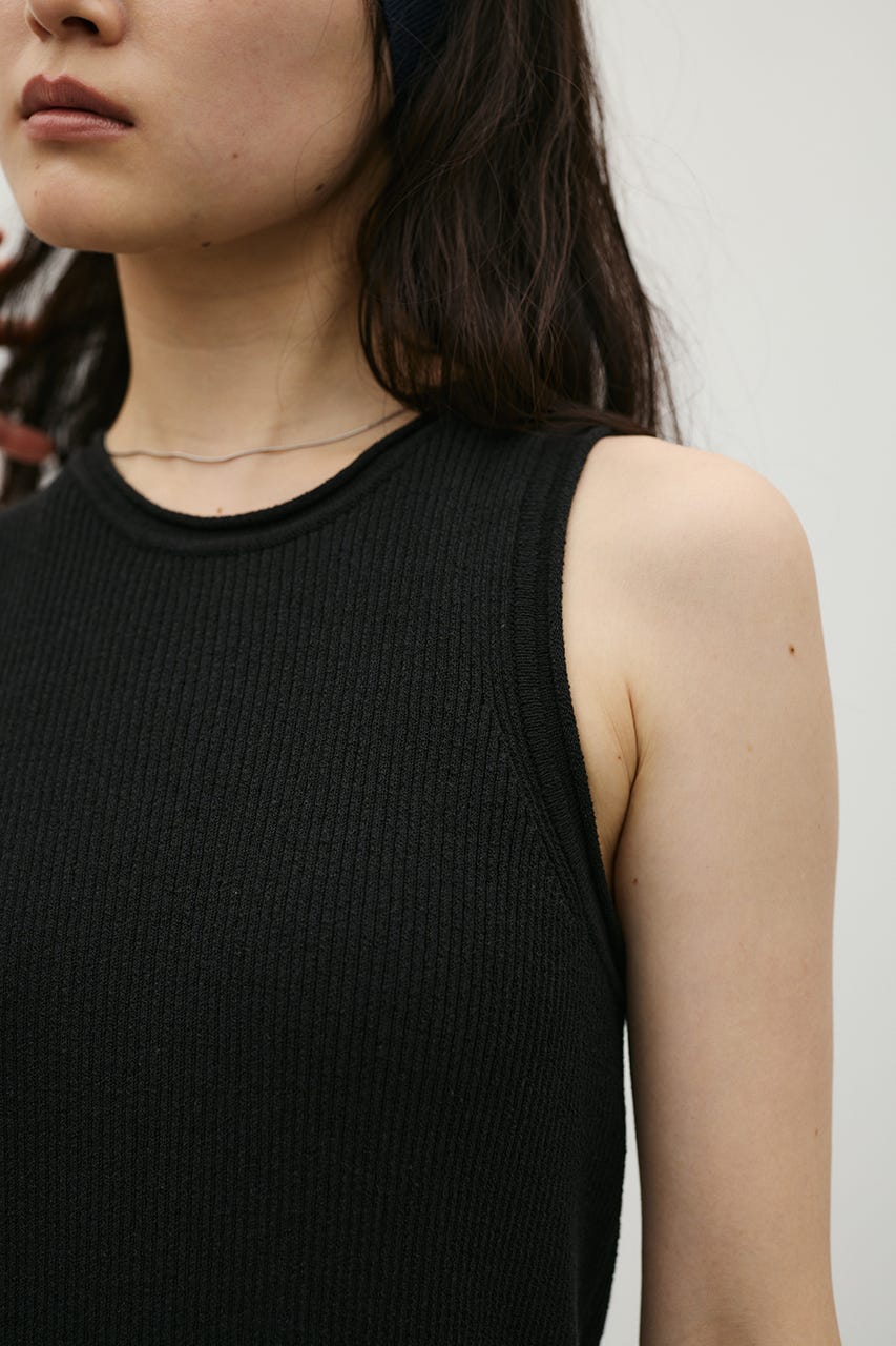 リブニットワンピース BLK S