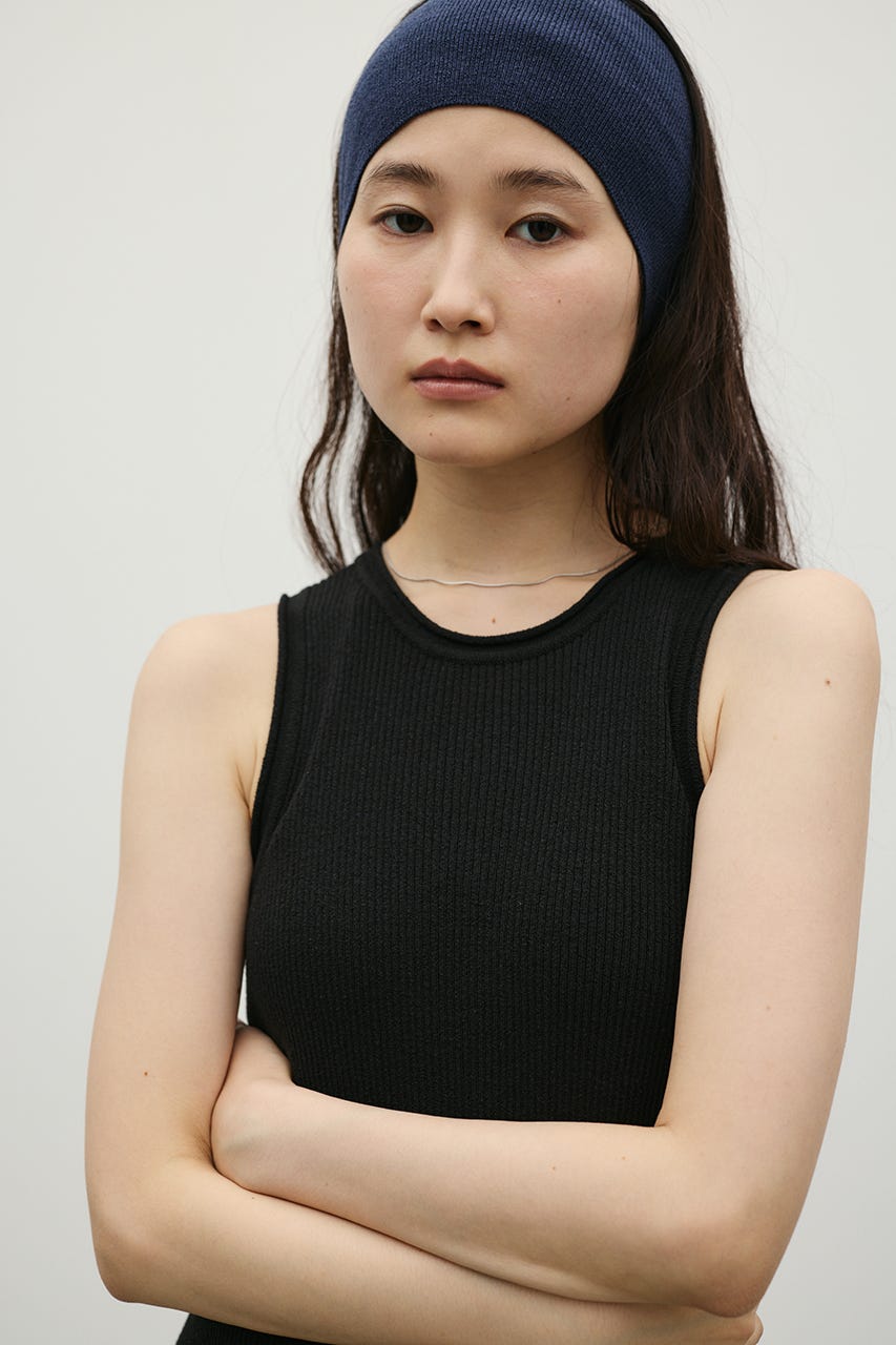 リブニットワンピース BLK S
