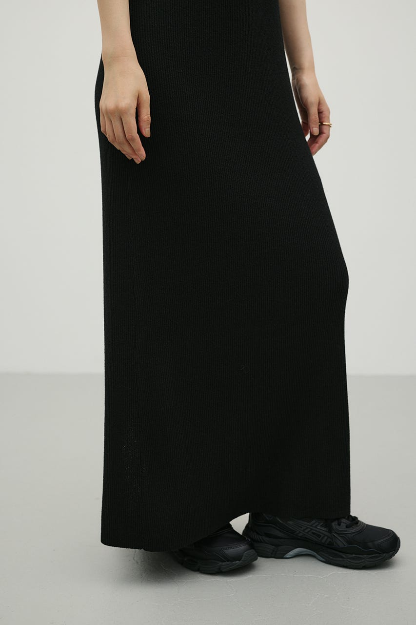 リブニットワンピース BLK S