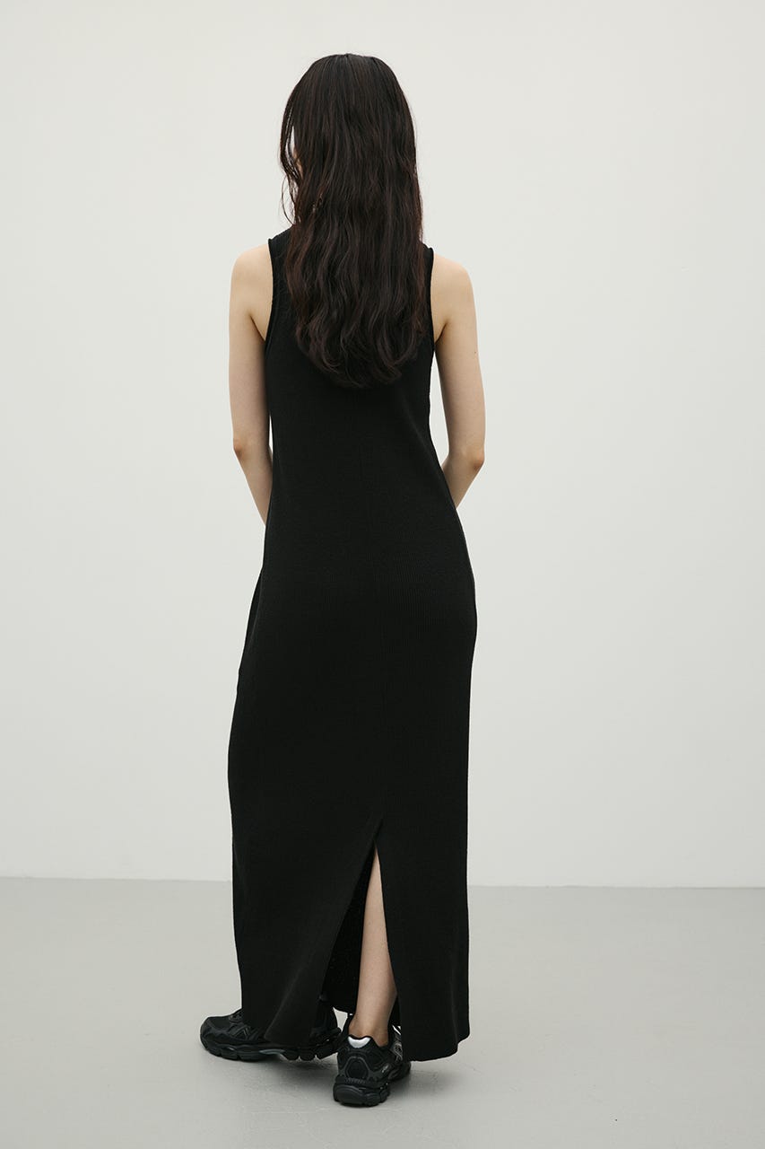リブニットワンピース BLK S