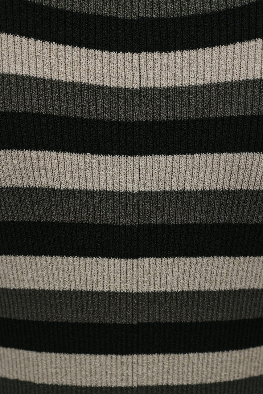 リブニットワンピース 柄GRN S