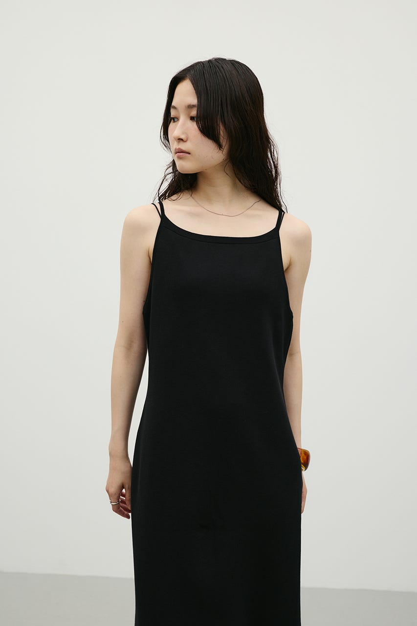 ナローニットワンピース BLK S