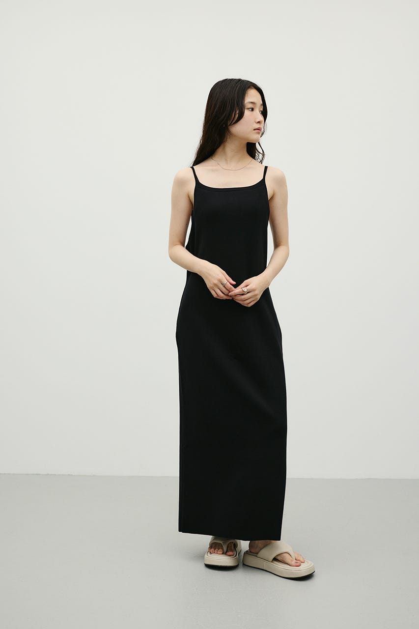 ナローニットワンピース BLK S