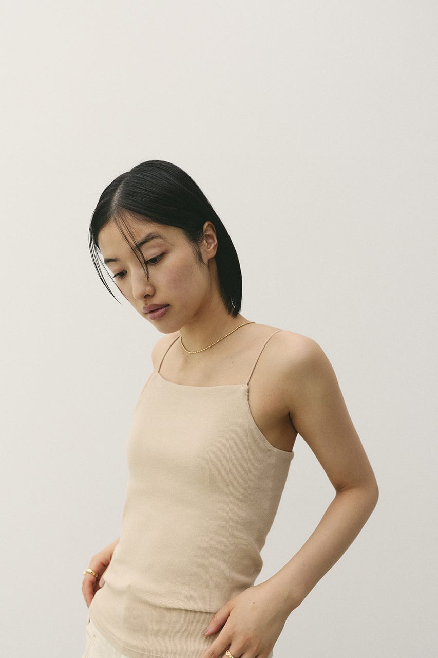 カップ付きバックオープンキャミ BEG M