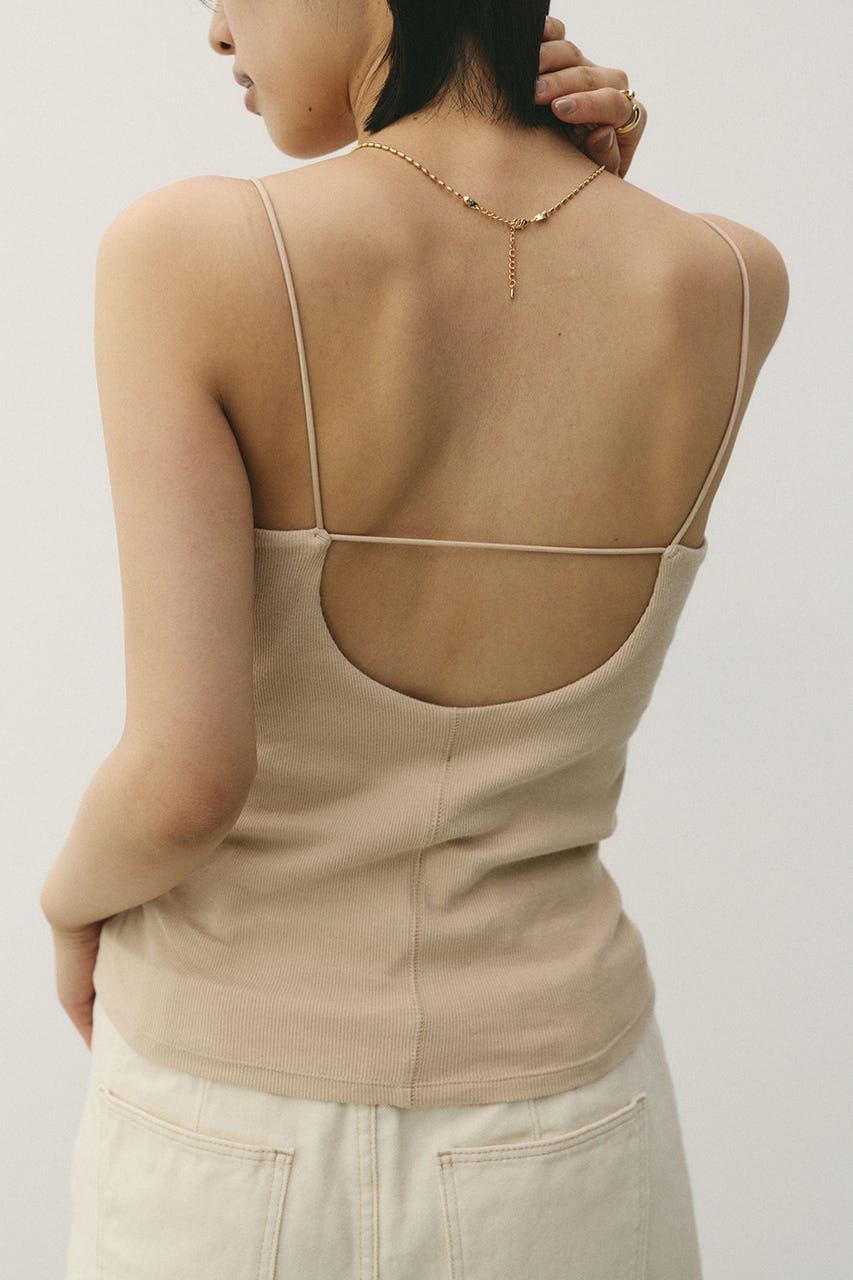 カップ付きバックオープンキャミ BEG M