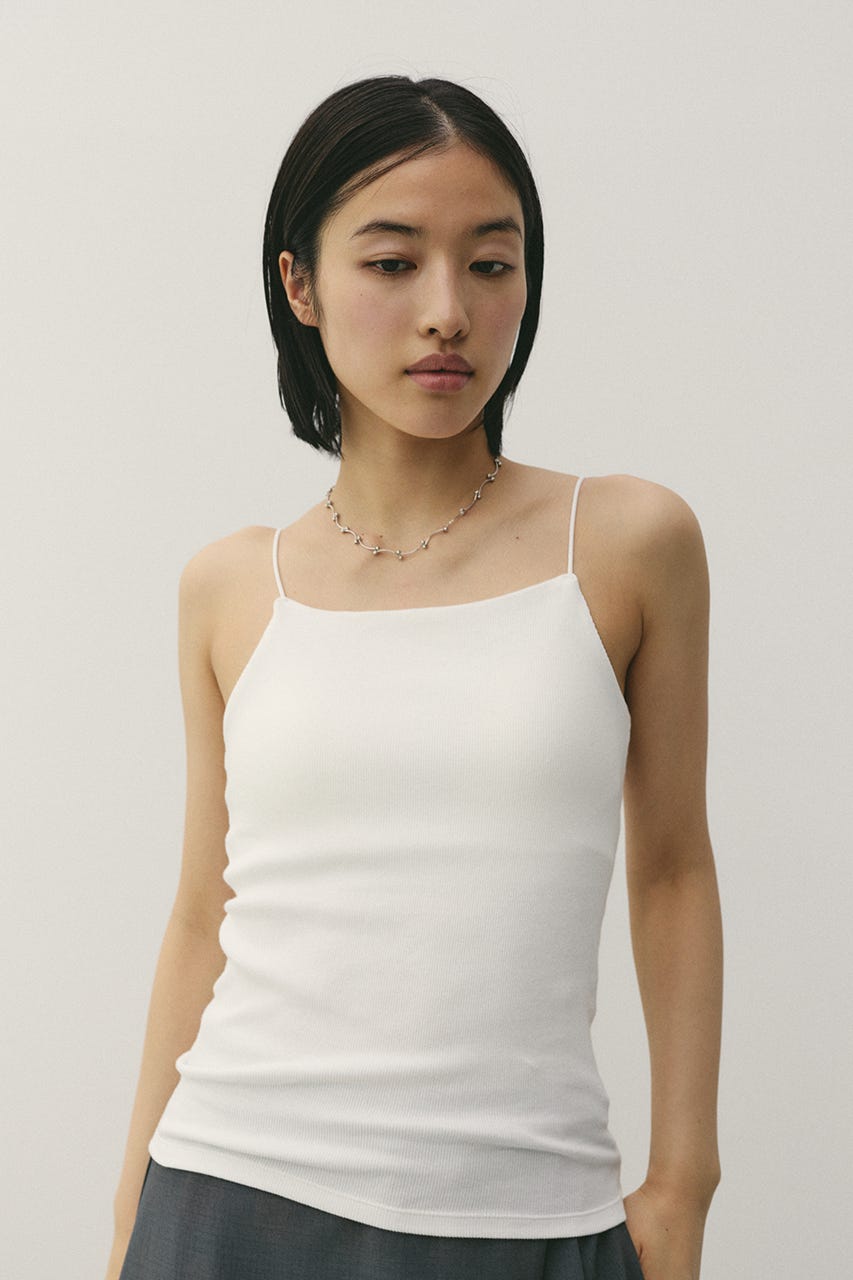 カップ付きバックオープンキャミ WHT M