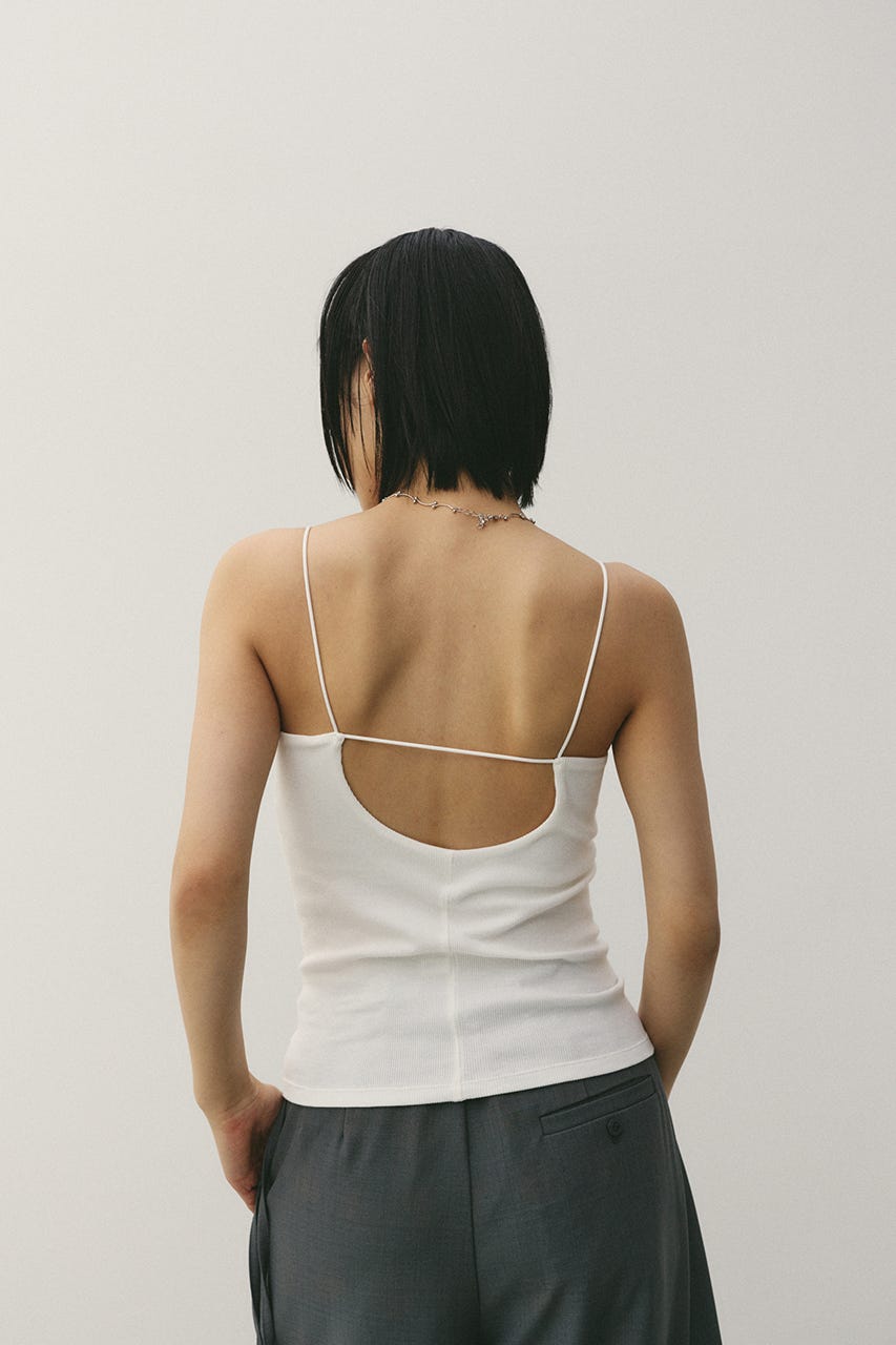 カップ付きバックオープンキャミ WHT M