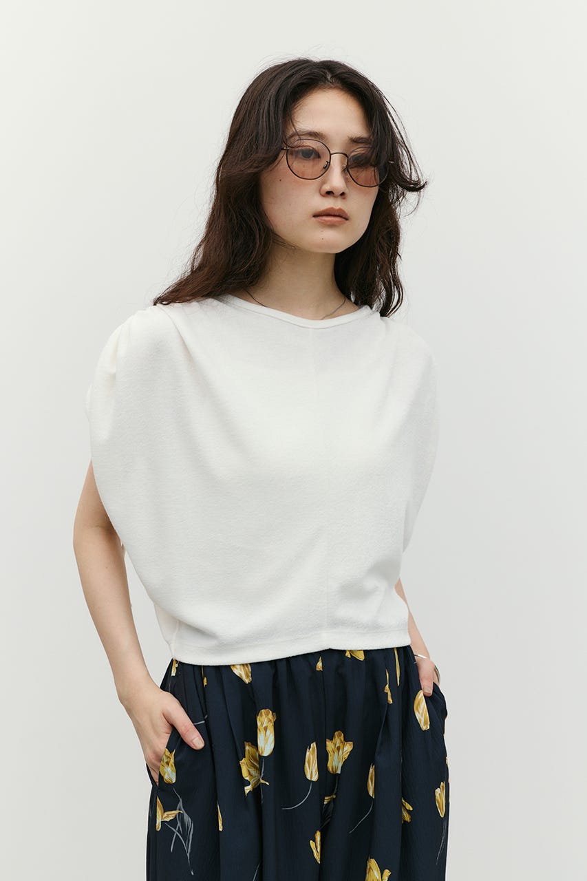 ショルダードレープトップ WHT FREE