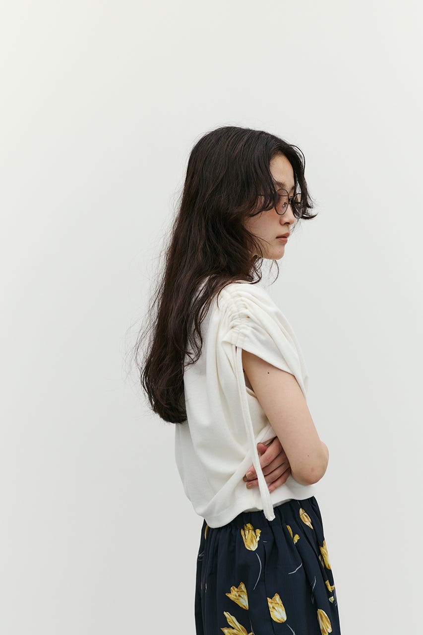 ショルダードレープトップ WHT FREE