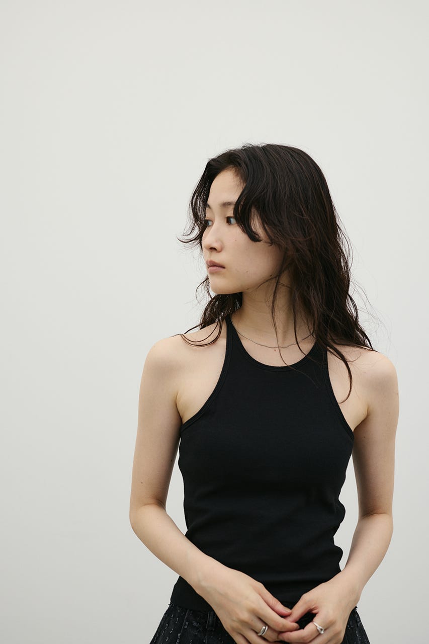カップ付アメスリタンクトップ BLK M
