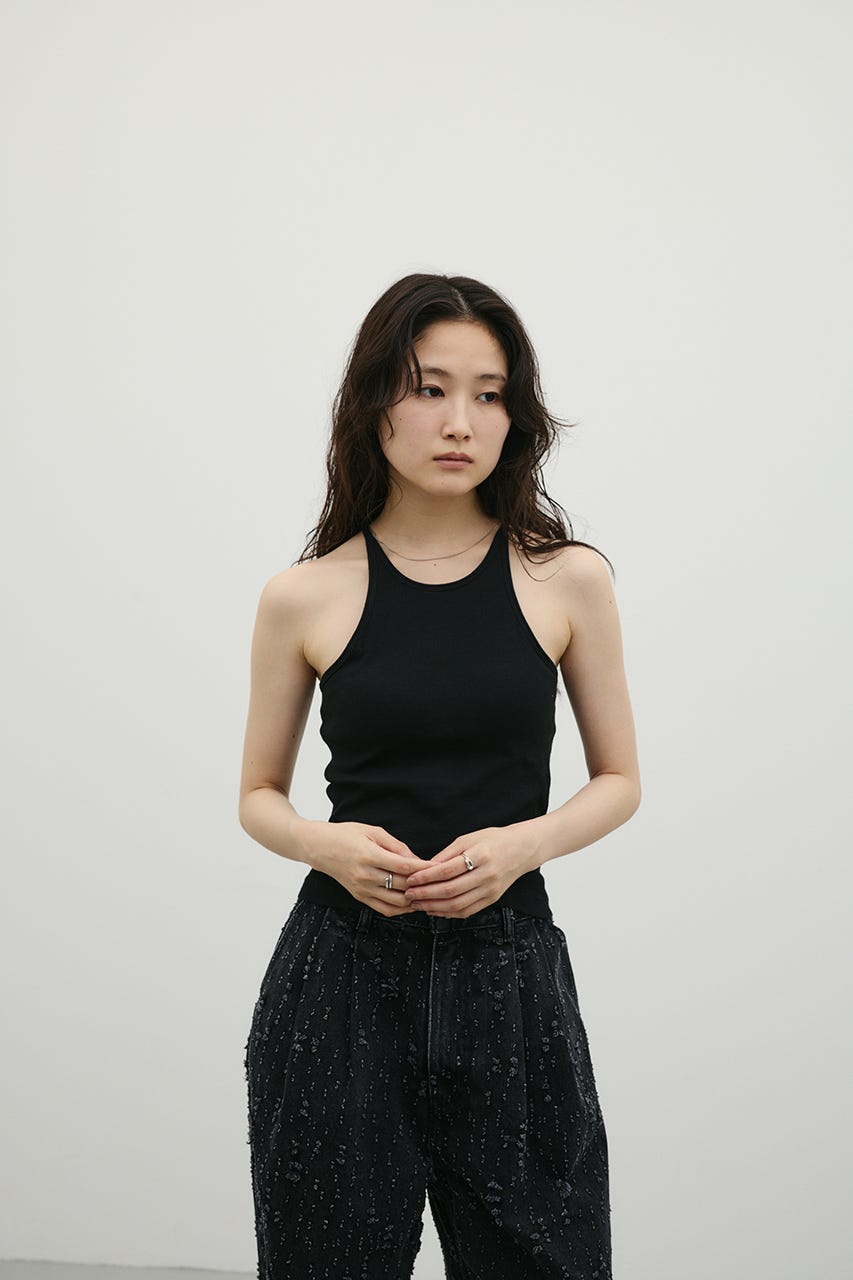 カップ付アメスリタンクトップ BLK M