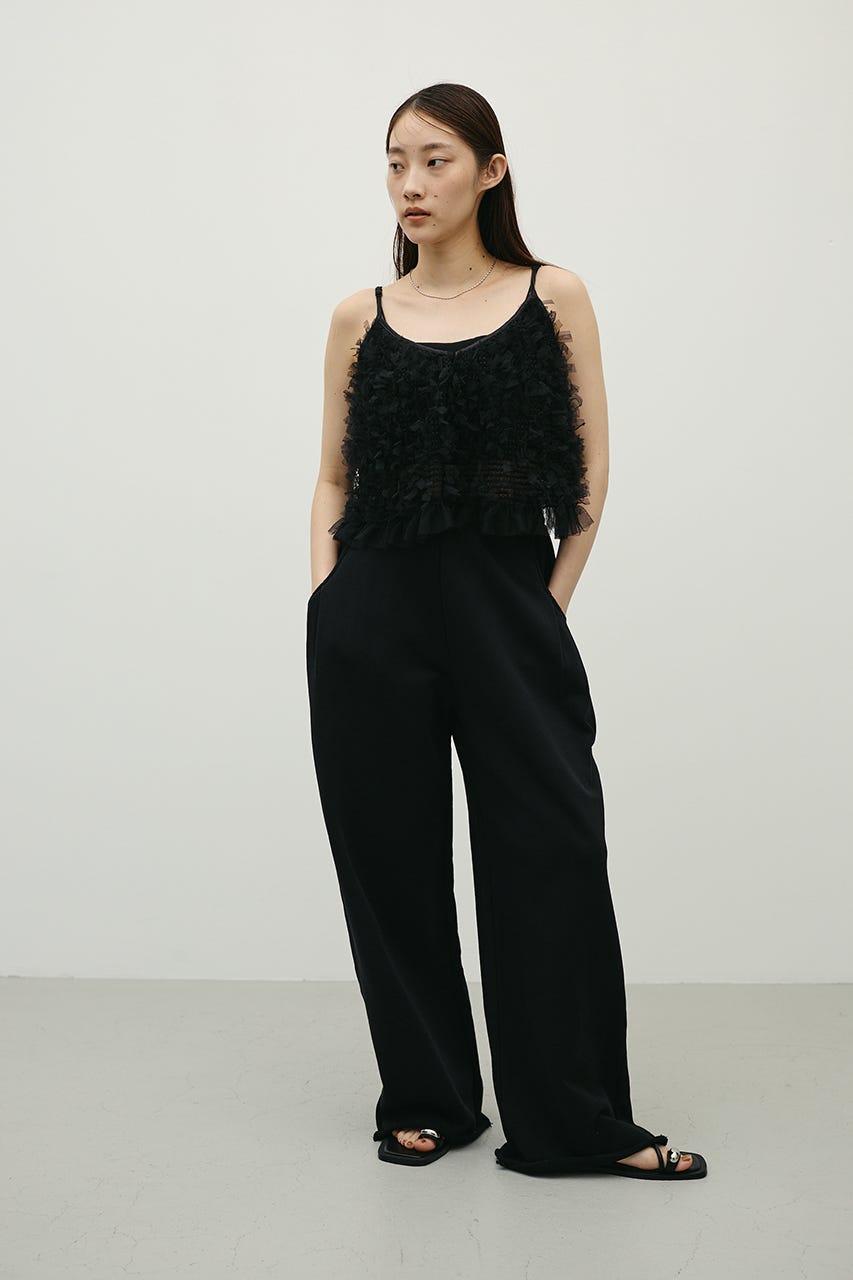 ルーズワイドスウェットパンツ BLK M