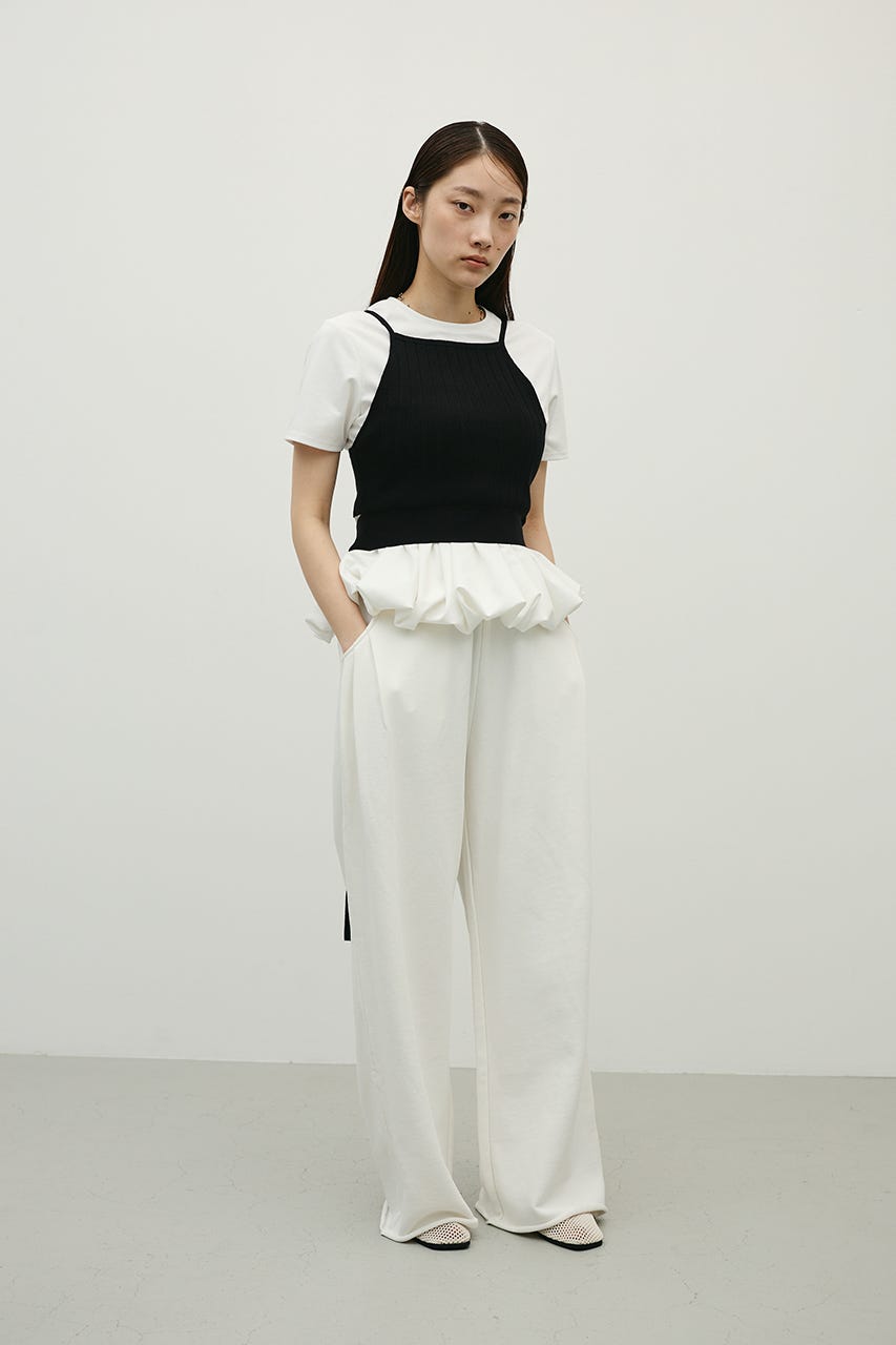 ルーズワイドスウェットパンツ WHT M