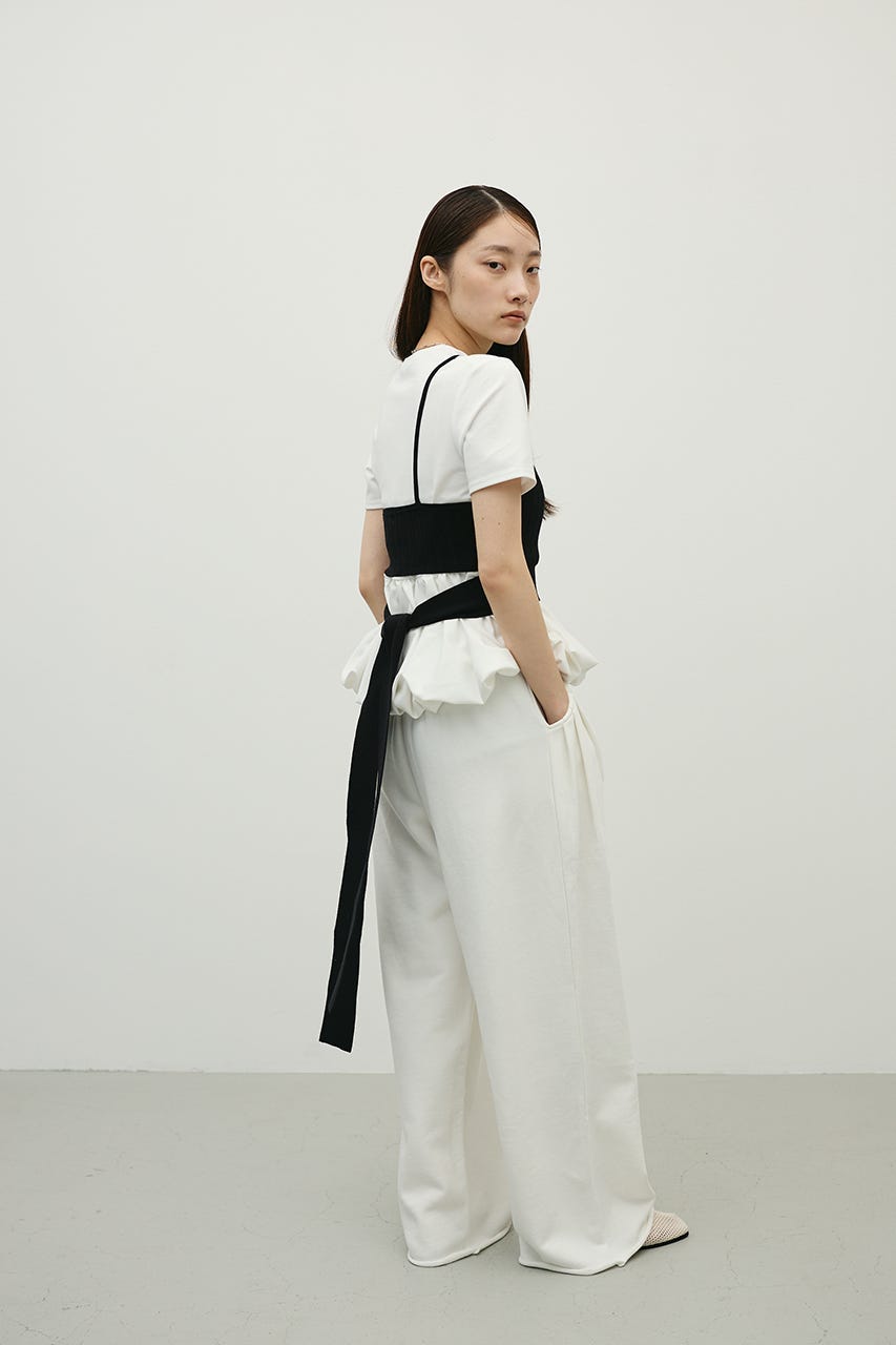 ルーズワイドスウェットパンツ WHT M