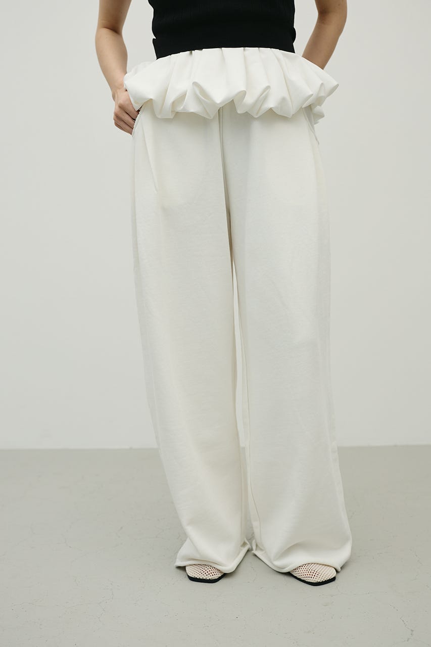 ルーズワイドスウェットパンツ WHT M