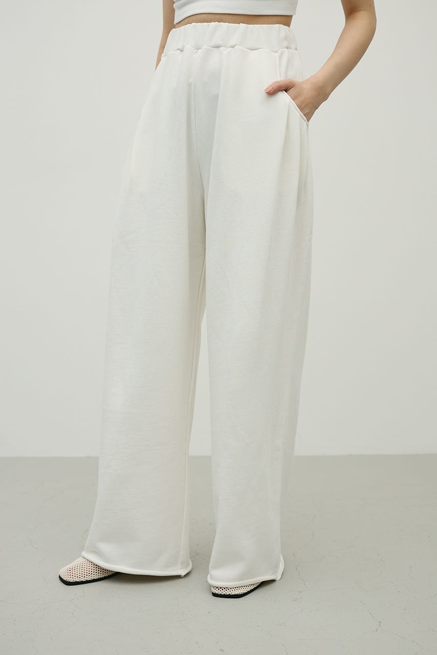 ルーズワイドスウェットパンツ WHT M