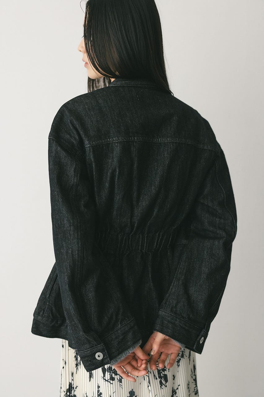 ペプラムデニムジャケット BLK S