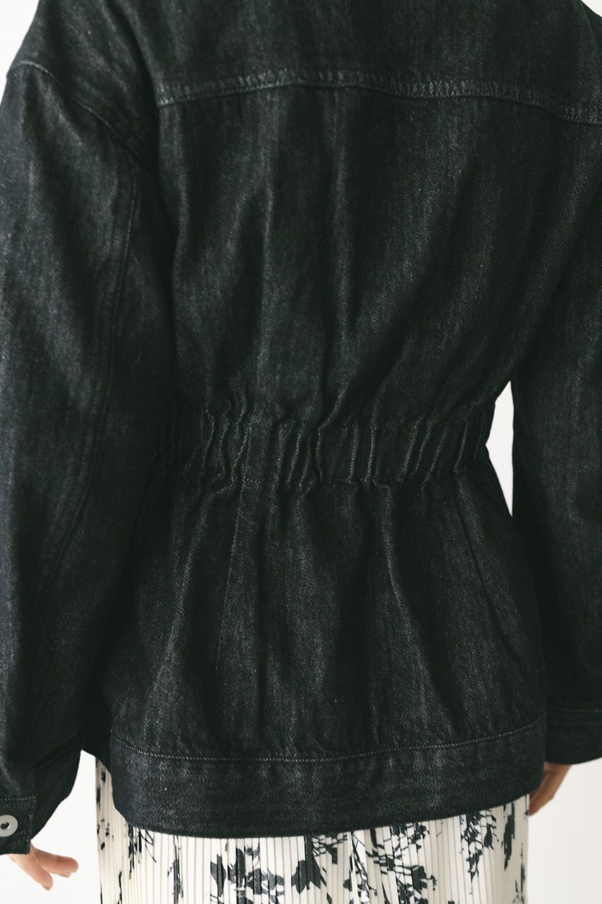 ペプラムデニムジャケット BLK S