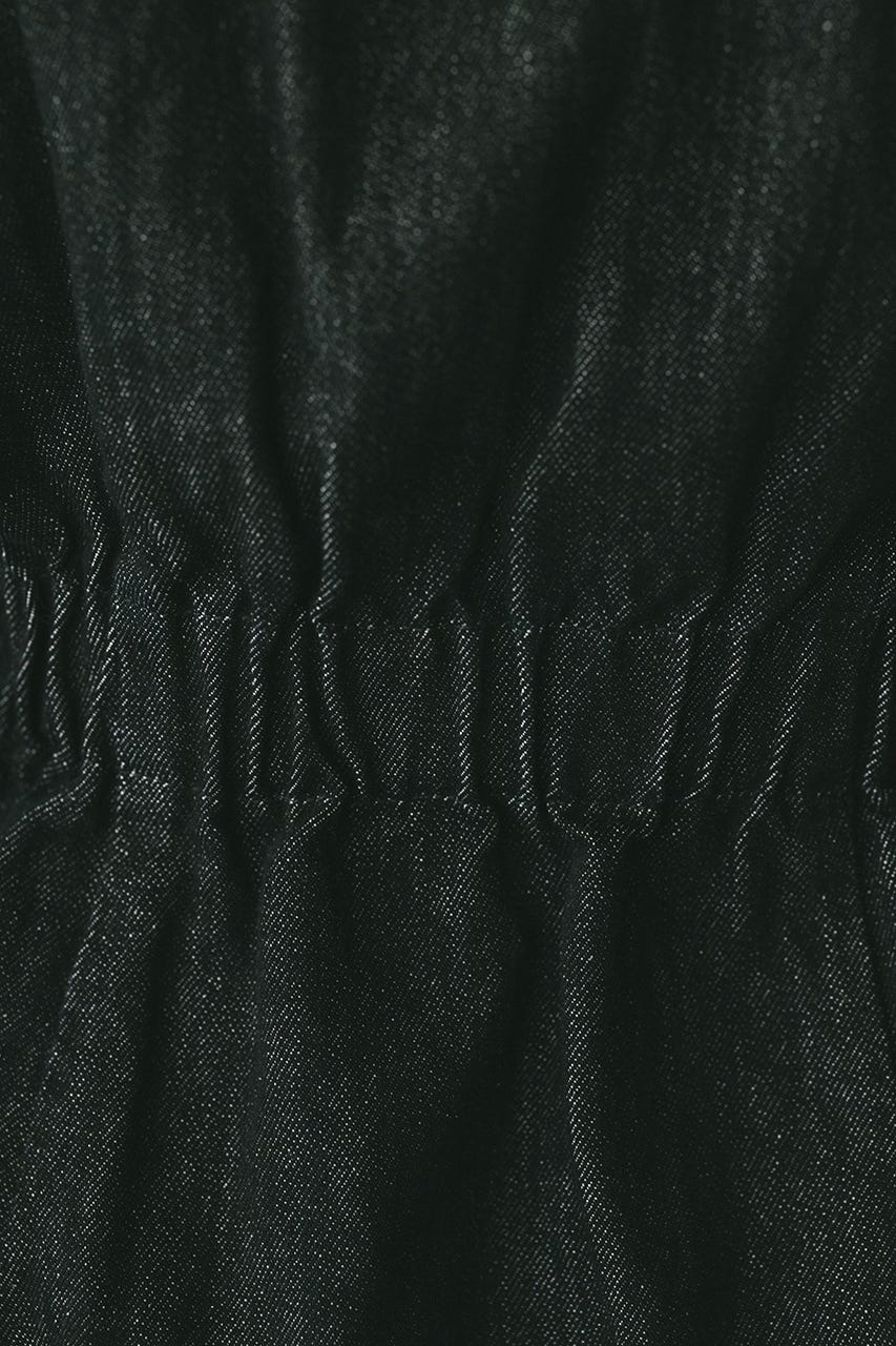 ペプラムデニムジャケット BLK S