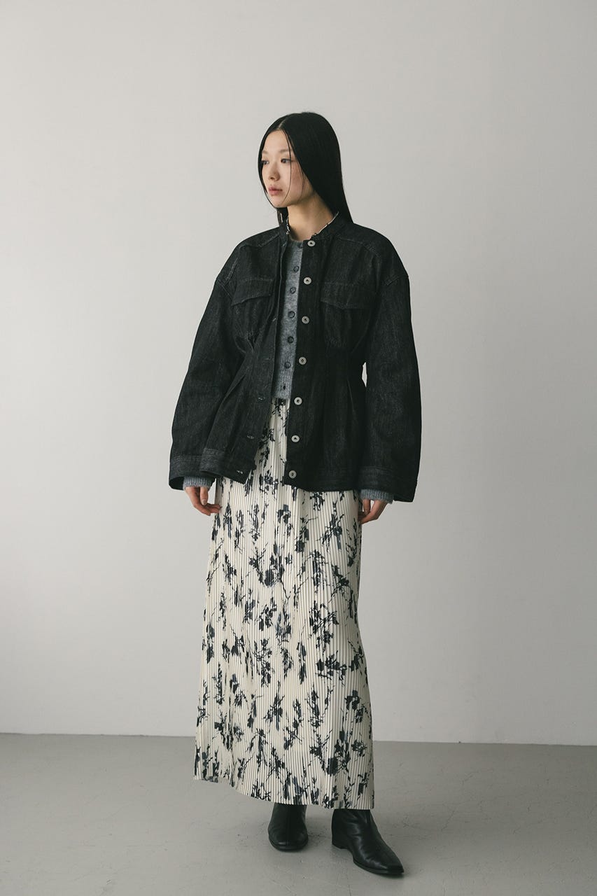 ペプラムデニムジャケット BLK S