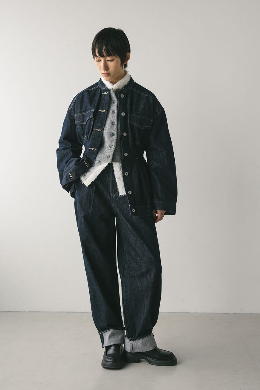 ペプラムデニムジャケット IDG M
