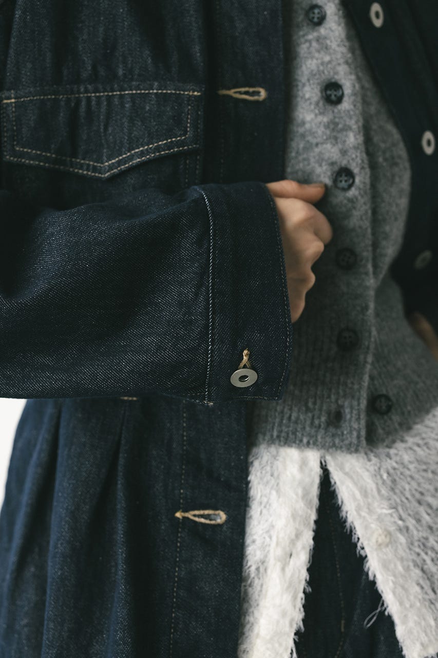 ペプラムデニムジャケット IDG M