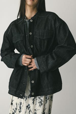 ペプラムデニムジャケット