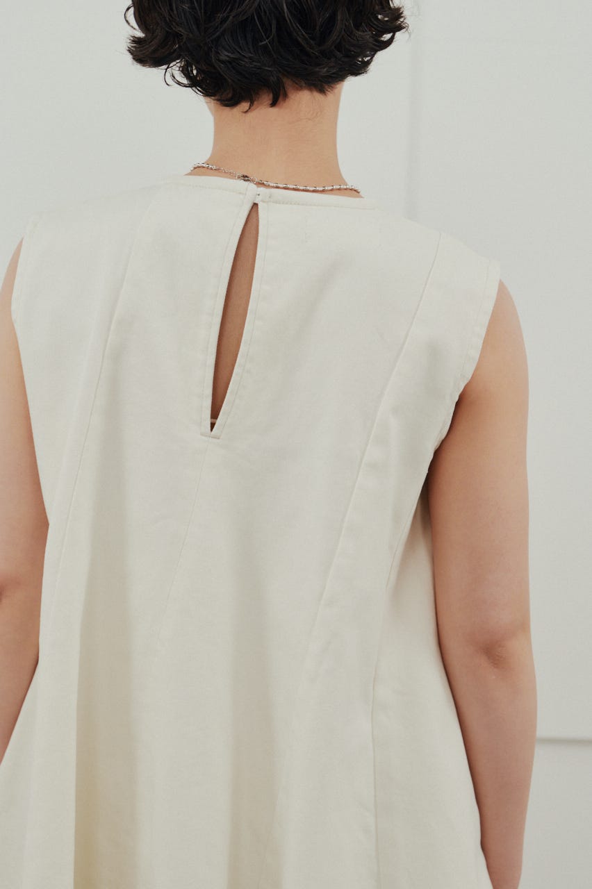 パネルフレアデニムチュニック WHT M