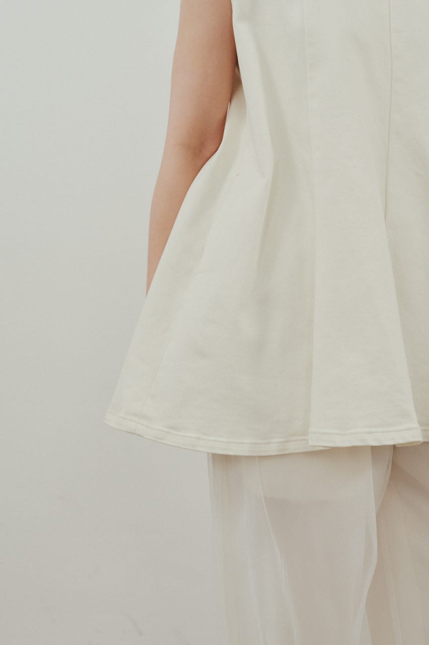 パネルフレアデニムチュニック WHT M