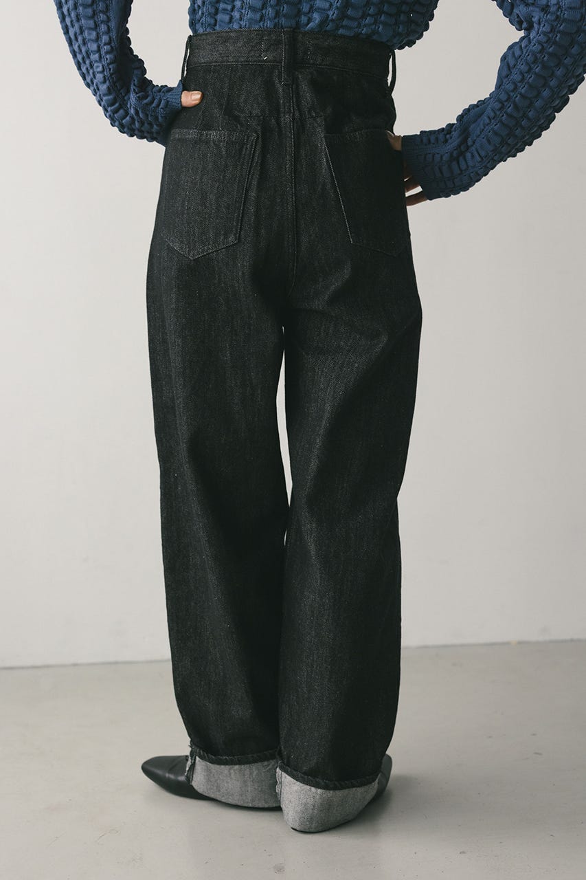 ロールアップタックデニム BLK S