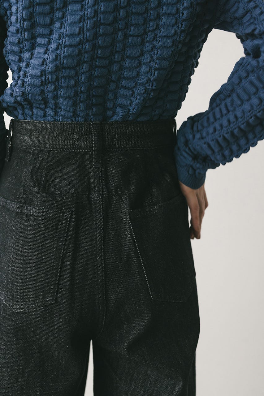 ロールアップタックデニム BLK S