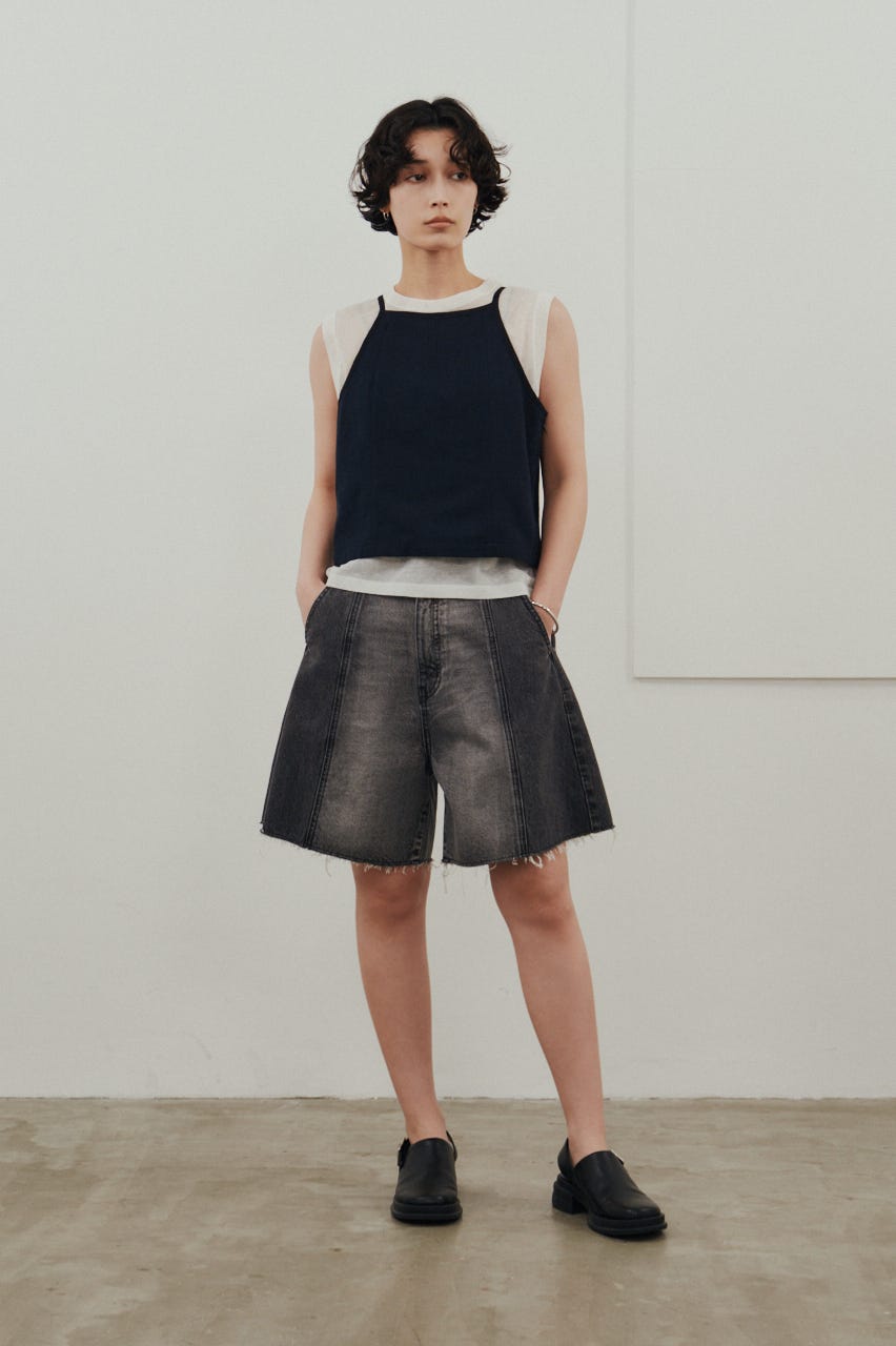 カットオフハーフデニム BLK M