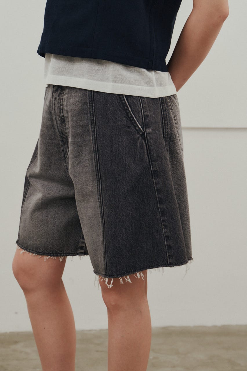 カットオフハーフデニム BLK M