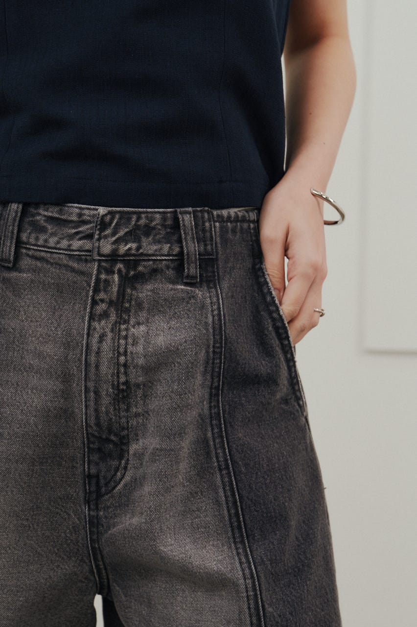 カットオフハーフデニム BLK M