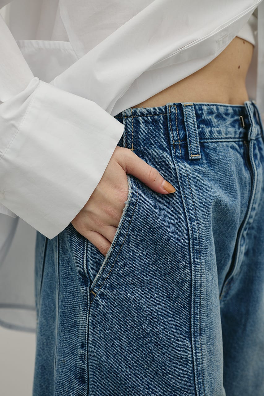 カットオフハーフデニム BLU M