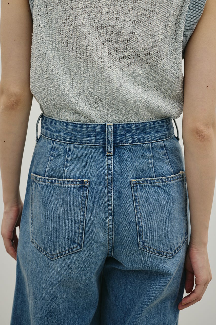 サイドフリンジワイドデニム BLU S