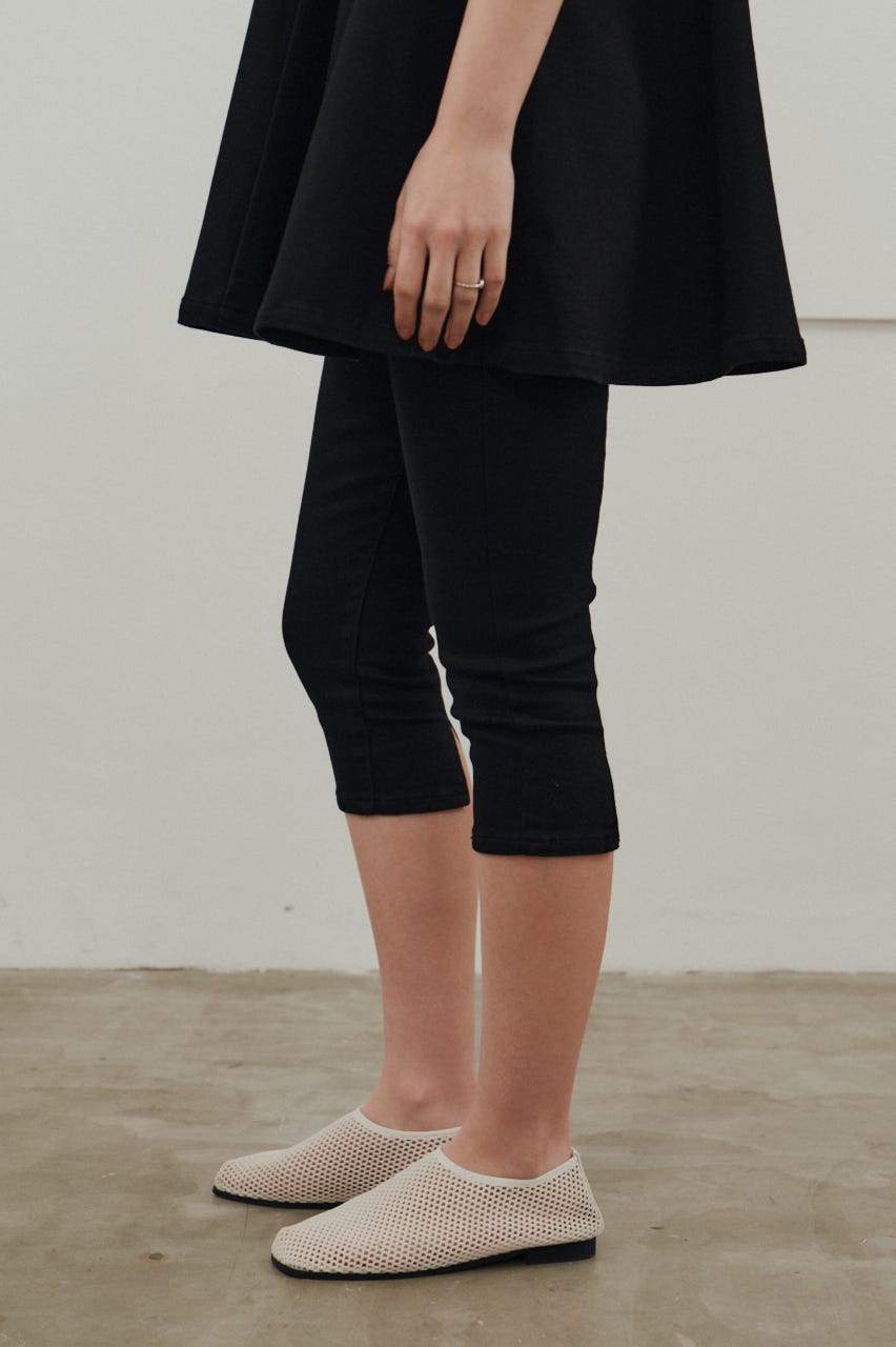 ストレッチデニムカプリパンツ BLK S