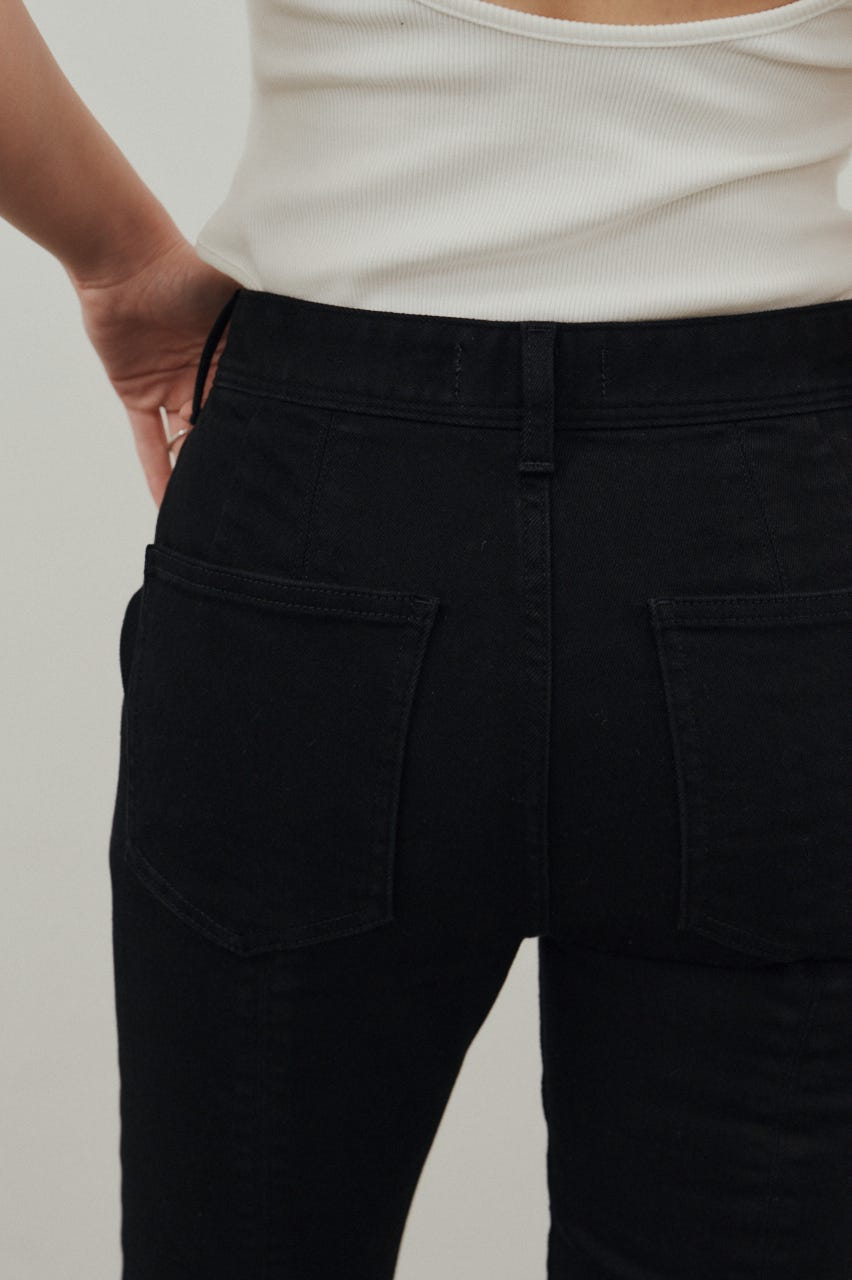 ストレッチデニムカプリパンツ BLK S