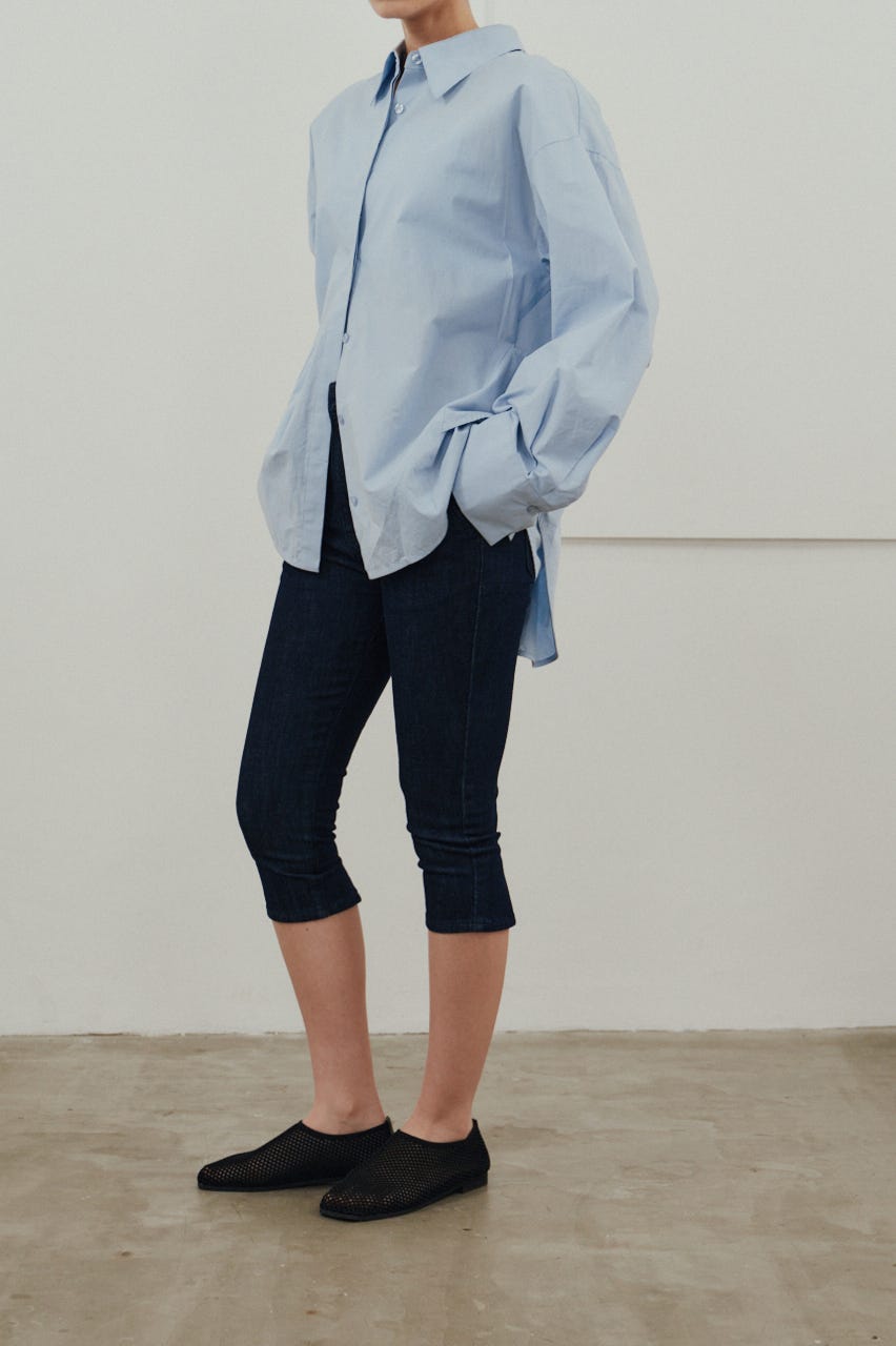 ストレッチデニムカプリパンツ IDG M