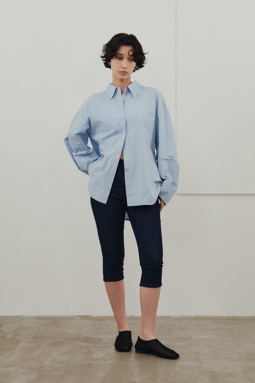 ストレッチデニムカプリパンツ IDG M