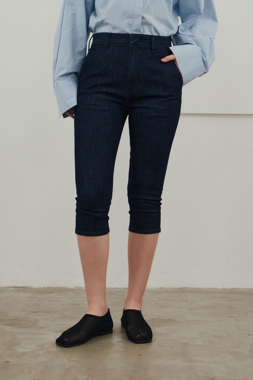 ストレッチデニムカプリパンツ IDG M