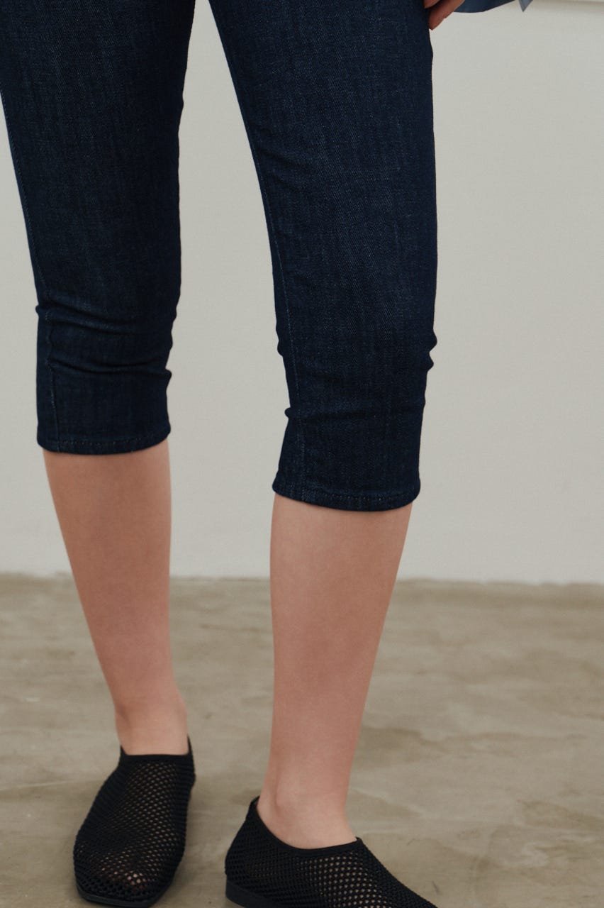 ストレッチデニムカプリパンツ IDG M