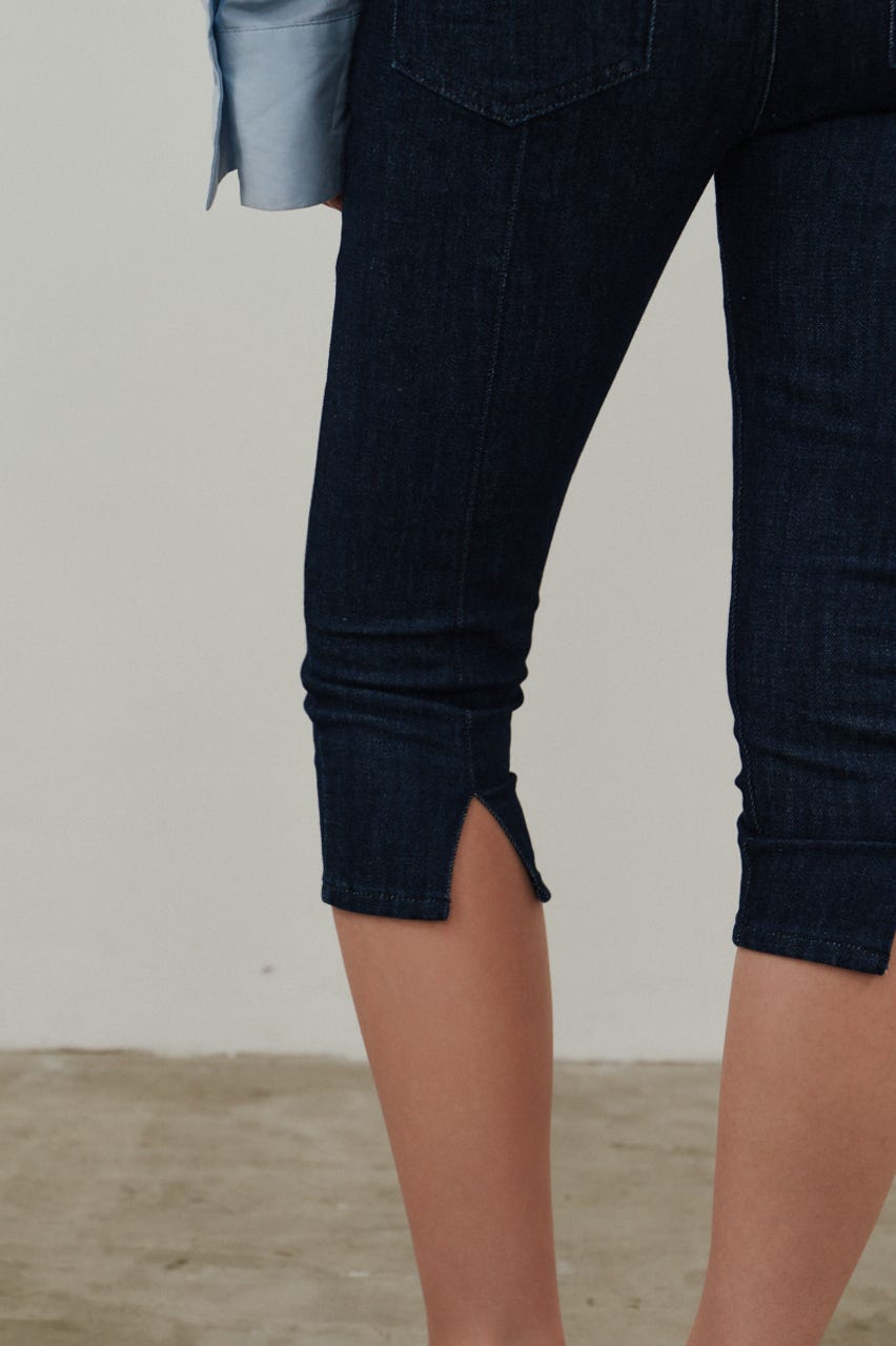 ストレッチデニムカプリパンツ IDG M