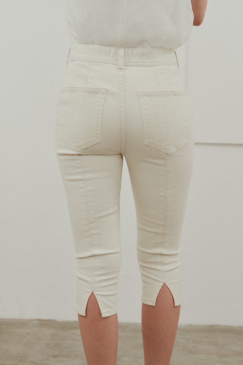 ストレッチデニムカプリパンツ WHT S