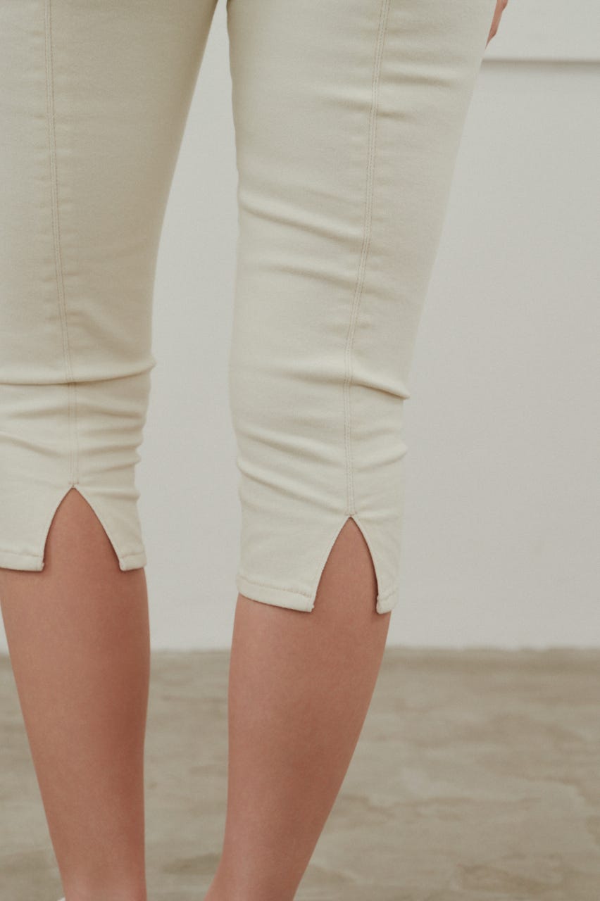 ストレッチデニムカプリパンツ WHT S