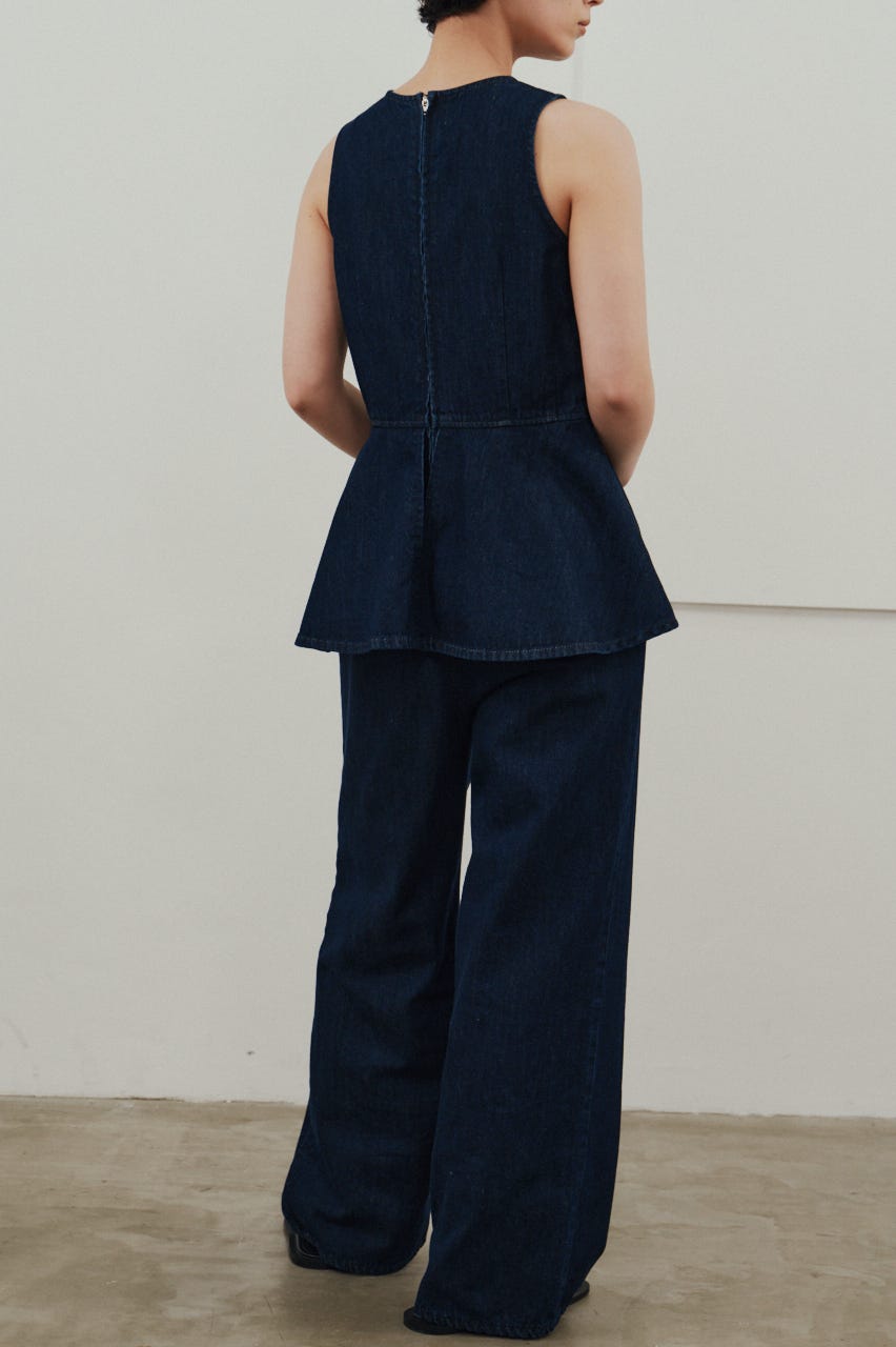 ペプラムデニムオールインワン IDG S