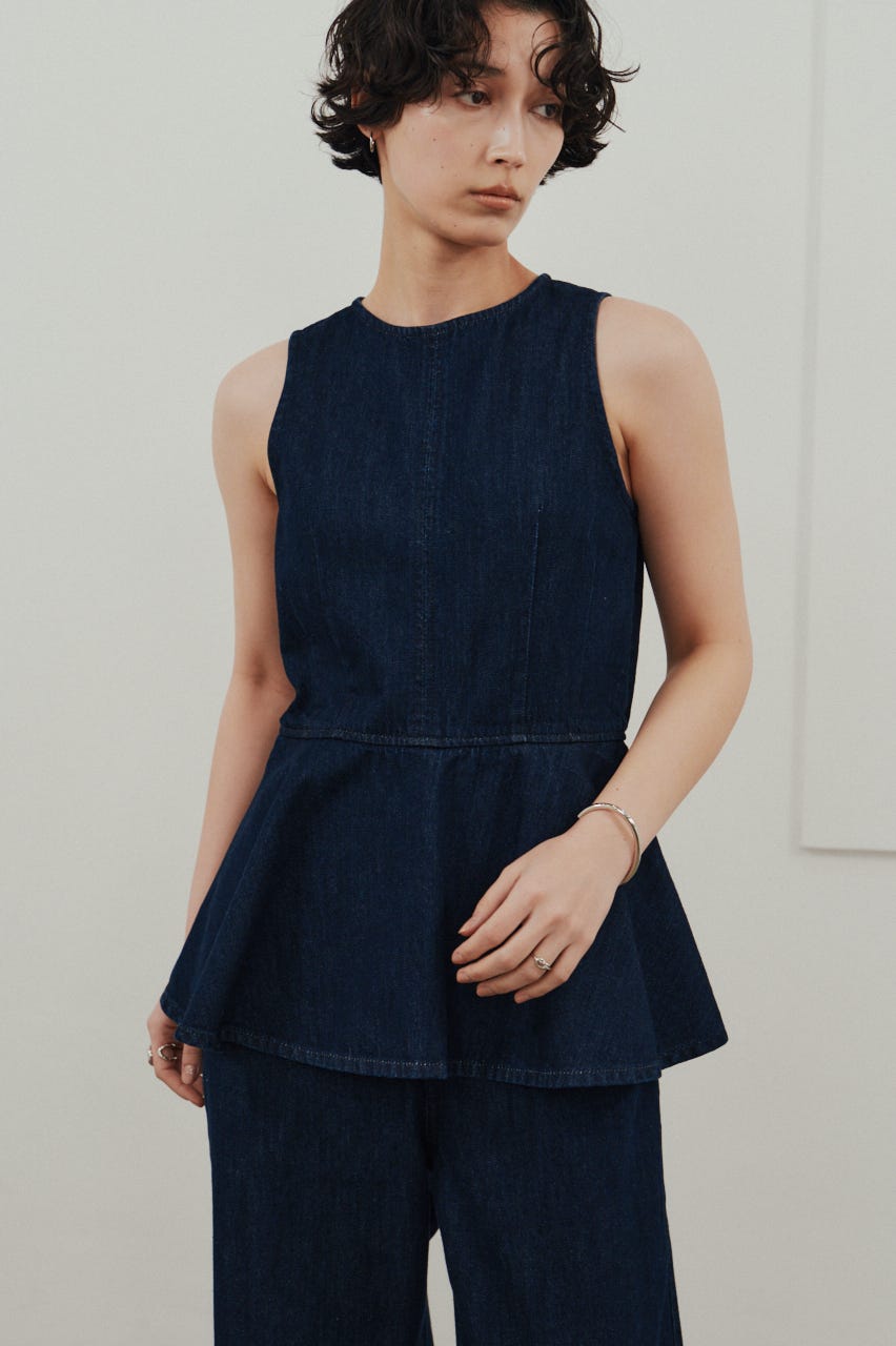 ペプラムデニムオールインワン IDG S