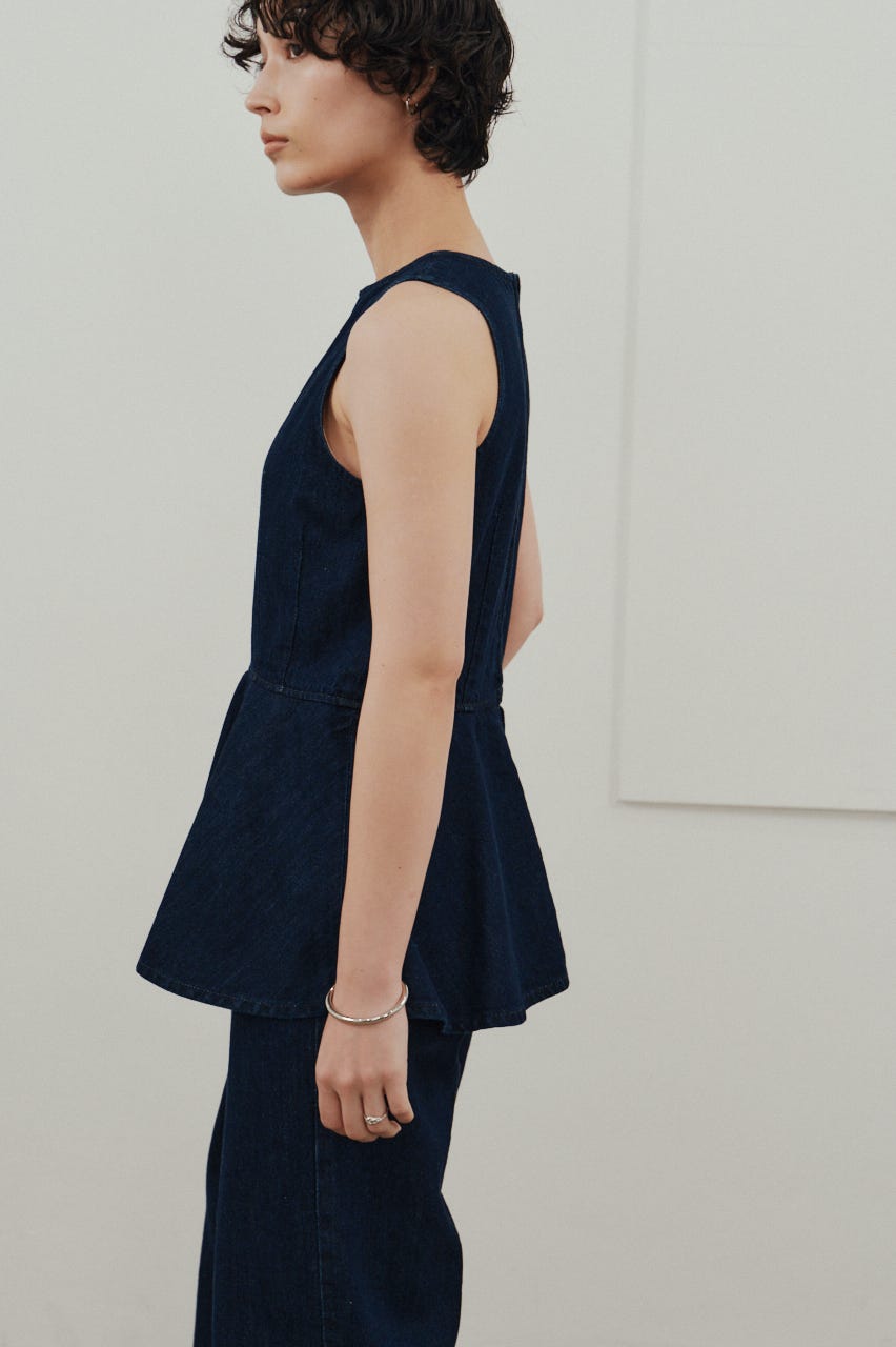 ペプラムデニムオールインワン IDG S